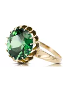 الزمرد 14 كارت من الذهب الأصفر خاتم فينتاج vrc035y